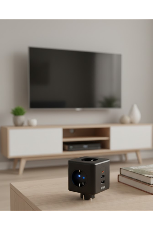 Ev ve Ofis Kullanımı İçin Akım Korumalı USB Girişli Priz