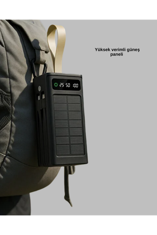 Kamp ve Outdoor Kullanıma Uygun Güneş Panelli Powerbank