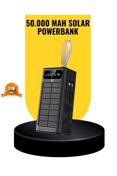 Taşınabilir Güneş Panelli Powerbank Çoklu Cihaz Şarj Destekli
