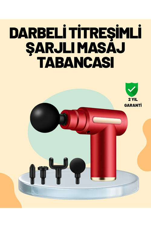 Kas Gevşetici Masaj Tabancası 4 Başlık ve Ayarlanabilir Hız