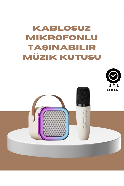 Bluetooth Karaoke Mikrofon ve Hoparlör Seti Taşınabilir