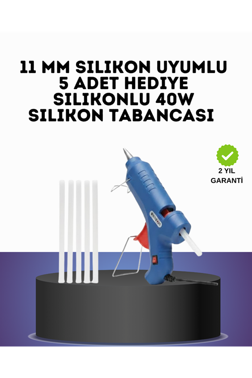40W Sıcak Silikon Tabancası 5 Silikon Hediyeli Dayanıklı Tasarım