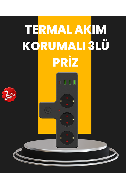 Ev ve Ofis İçin Akıllı Çoklu Priz 7 Girişli