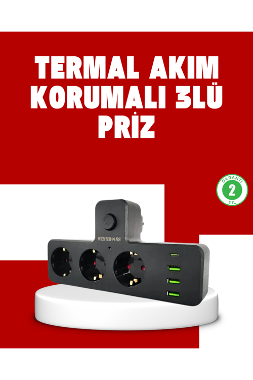 7 Portlu Çoklu Priz USB ve Type-C Girişli Akıllı Güç Ünitesi