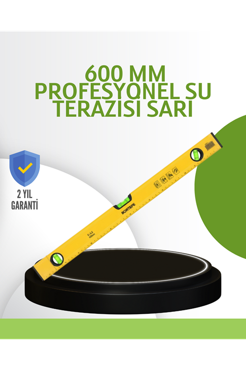 Hassas Ölçüm Sağlayan 600 mm Sarı Su Terazisi