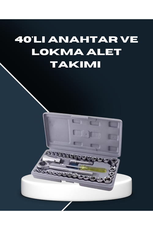 Dayanıklı Karbon Çelik 40 Parça Lokma ve Cırcır Anahtar Seti