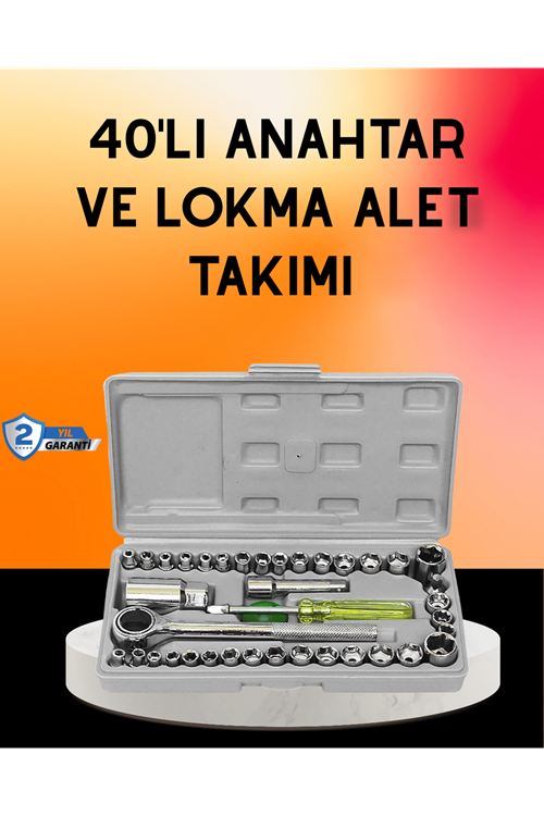 40 Parça Cırcır Lokma Anahtar Seti Profesyonel Kullanım