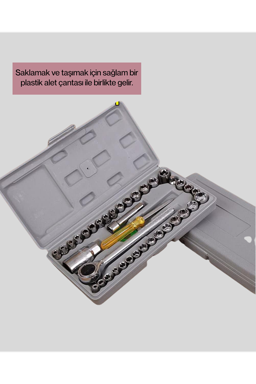 40 Parça Cırcır Lokma Anahtar Seti Profesyonel Kullanım