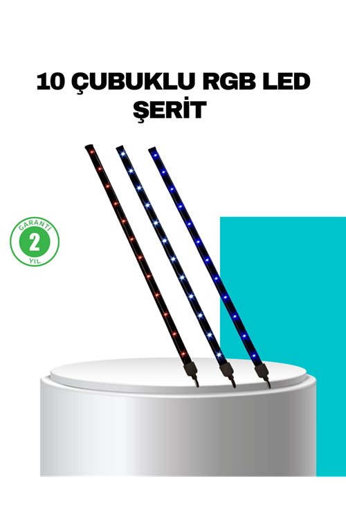 LED Meteor Yağmur Işığı 10 Adet Çubuk Kayan Yıldız Efektli