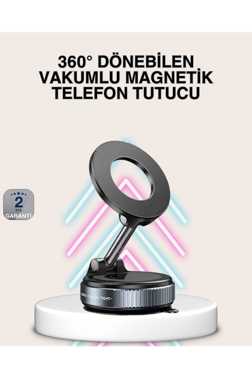 Güçlü Mıknatıslı Vakumlu Araç Telefon Tutucu Alüminyum Gövde