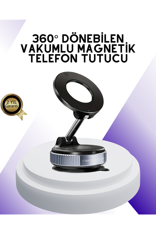 Manyetik Araç Telefon Tutucu 360 Derece Dönebilen Vakumlu Stand
