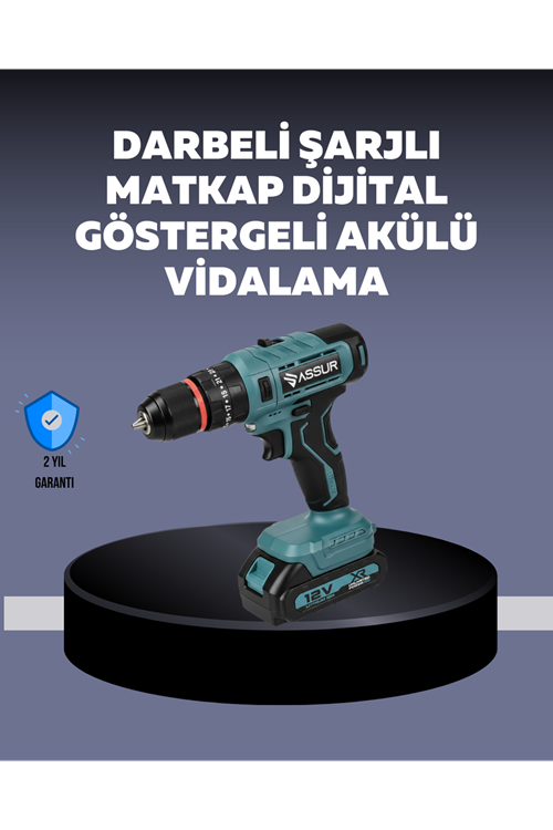 Güçlü Şarjlı Matkap Vidalama Çift Batarya