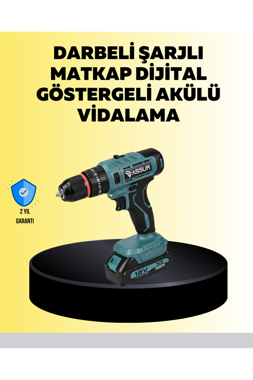Dijital Ekranlı Matkap Seti Çift Akülü