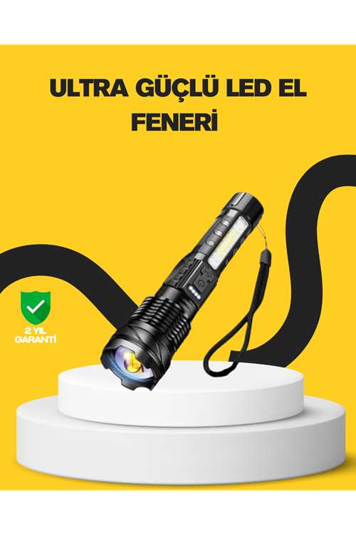 Güçlü LED El Feneri Şarj Edilebilir Çok Modlu