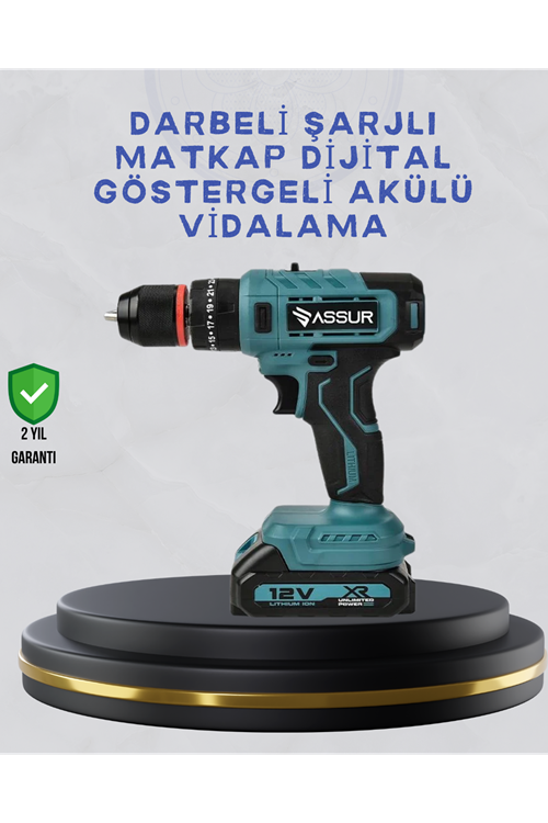 Çift Bataryalı Şarjlı Matkap Dijital Ekranlı Set