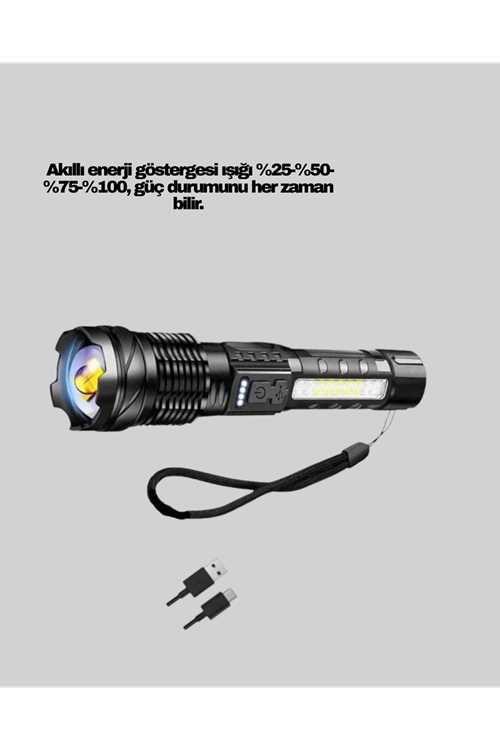 Güçlü LED El Feneri Şarj Edilebilir Çok Modlu