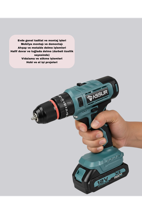 18 Parça Dijital Matkap Seti Çift Bataryalı