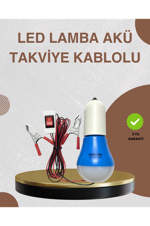 12V LED Ampul Timsah Kıskaçlı Taşınabilir Aydınlatma