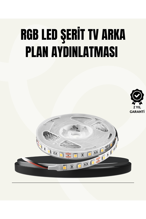 TV Arkası LED Şerit Işık Otomatik Açma Kapama Özellikli 2mt