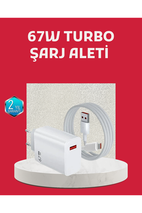 67 Watt Turbo Şarj Cihazı Motorola G30 G50 G60 G82 Uyumlu