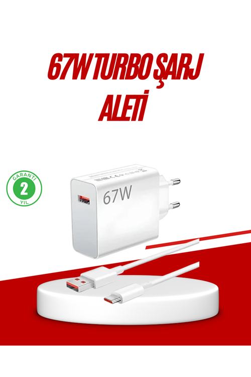 67 Watt Type C Hızlı Şarj Cihazı Huawei P30 P40 Mate 20 Pro Uyumlu