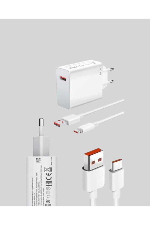67 Watt Güvenli Hızlı Şarj Adaptörü Samsung M31 M33 M51 Uyumlu