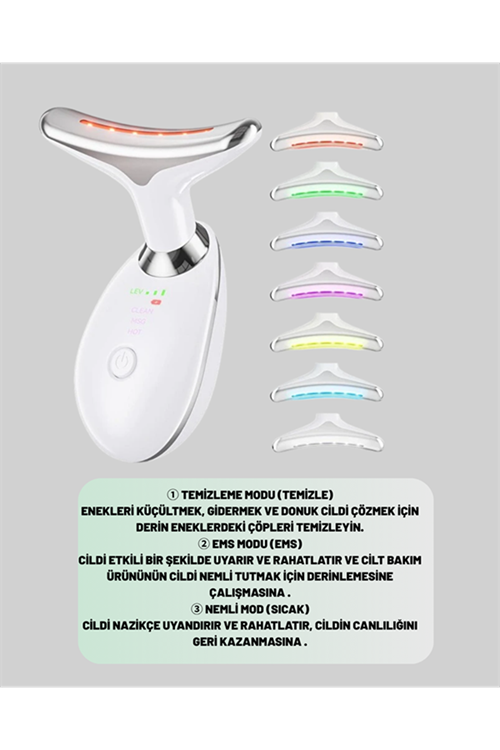 Kompakt ve Taşınabilir Cilt Bakım Cihazı – 3 Fonksiyonlu, USB Şarjlı, LED Işıklı Güzellik Aleti