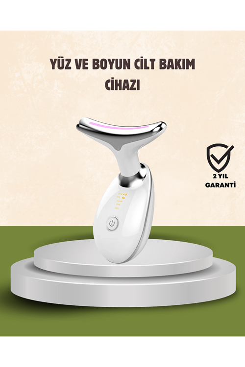 Cilt Yenileyici Şarjlı Güzellik Aleti – Pozitif/Negatif İyon, Titreşimli Masaj ve Kırmızı-Mavi-Yeşil Işıkla