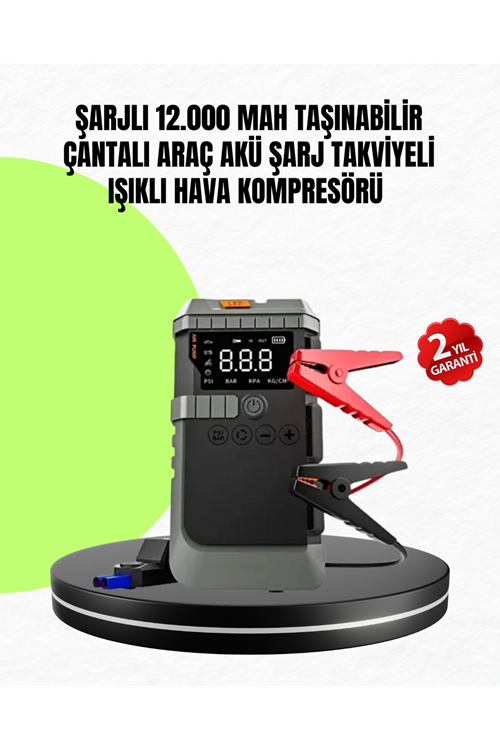 4’ü 1 Arada Powerbank Özellikli Araç Akü Şarj Takviye Cihazı