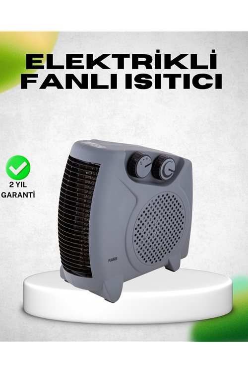 Fanlı Elektrikli Isıtıcı Termostatlı Güvenli Yanmaz Plastik Gövde