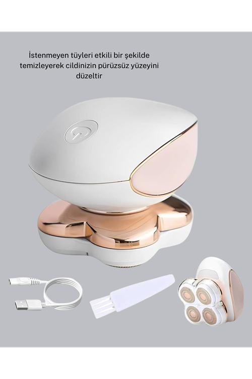 Vücut Tüy Temizleme Cihazı Ağrısız Tıraş Dört Kesici Başlık