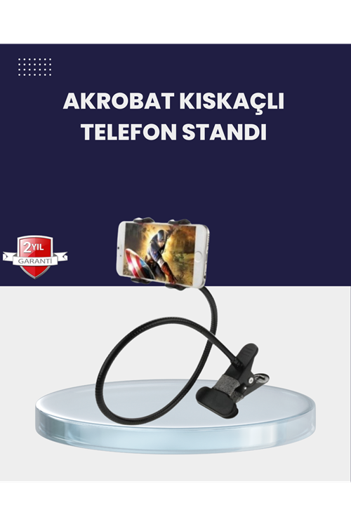 Güçlü Mandallı Akrobat Telefon Tutucu Masa Araç Uyumlu