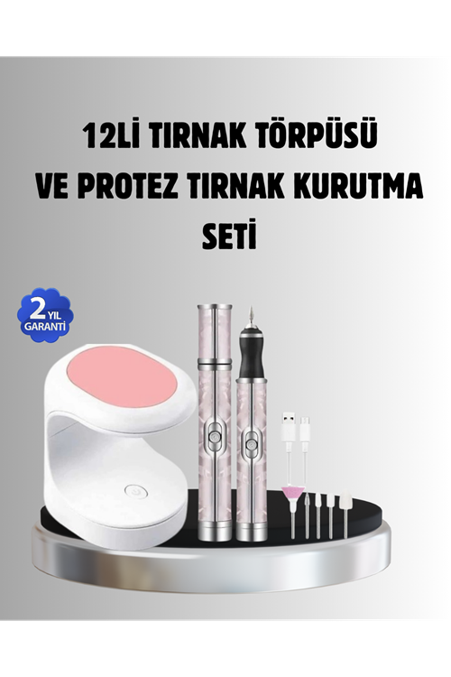 Tırnak Matkabı ve LED Oje Kurutucu 2’li Profesyonel Bakım Seti