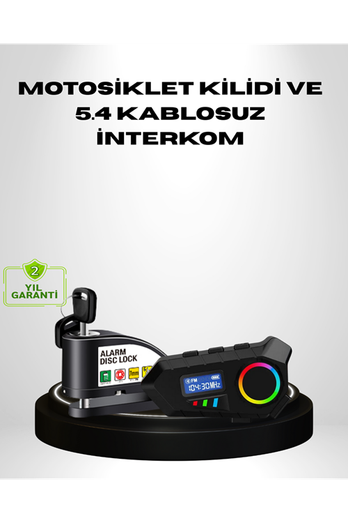 Motosiklet ve Günlük Kullanım İçin Bluetooth Hoparlör ve Disk Kilidi Seti