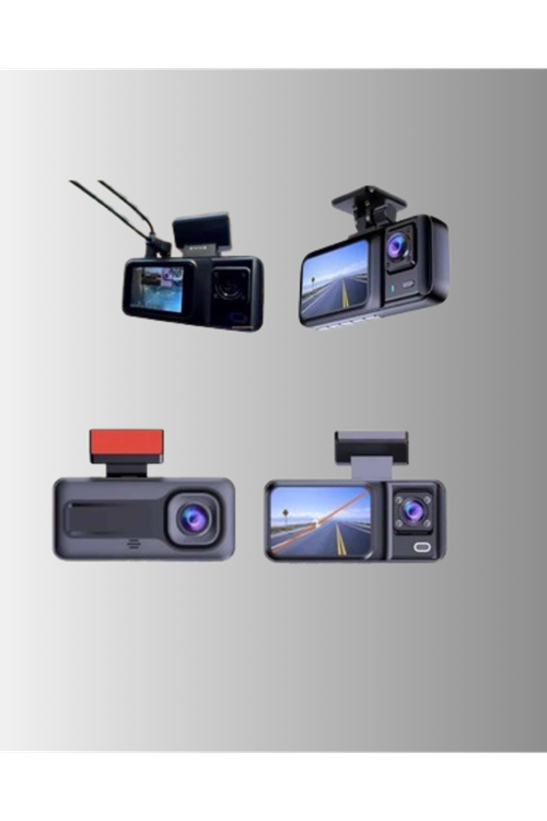 1080P Üç Kameralı Araç Kamerası Wi-Fi Destekli Park Modu ve G-Sensörlü