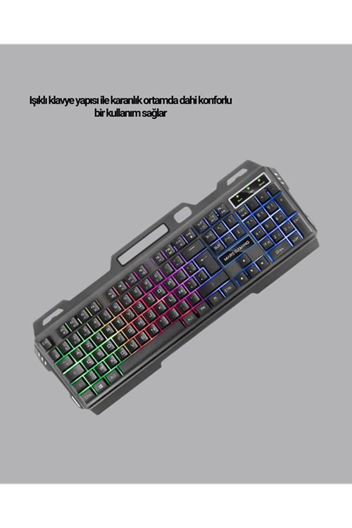 Gaming Set Işıklı Klavye Mouse + Bluetooth 5.2 Kulaklık Oyuncu Paketi