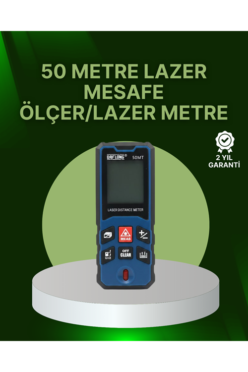 50 Metre Lazer Mesafe Ölçer Profesyonel Dijital Ölçüm Cihazı