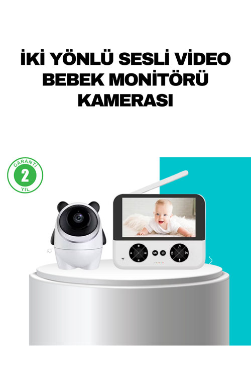 720P Bebek Kamerası Uzaktan Kontrollü Gece Görüşlü Monitör