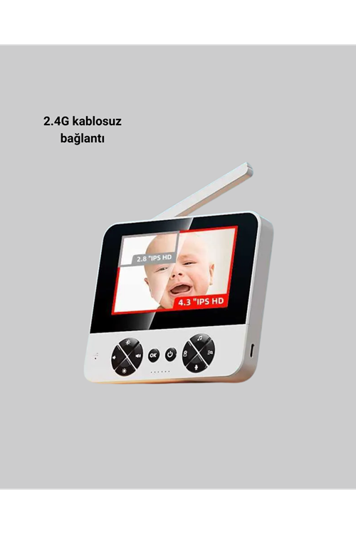 720P Bebek Kamerası Uzaktan Kontrollü Gece Görüşlü Monitör