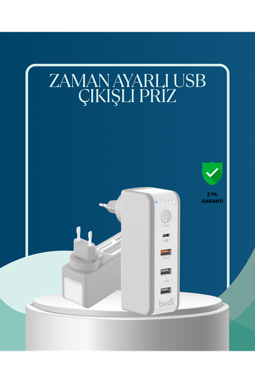 30W Type C Şarj Cihazı Zamanlayıcılı Çok Portlu Tasarım