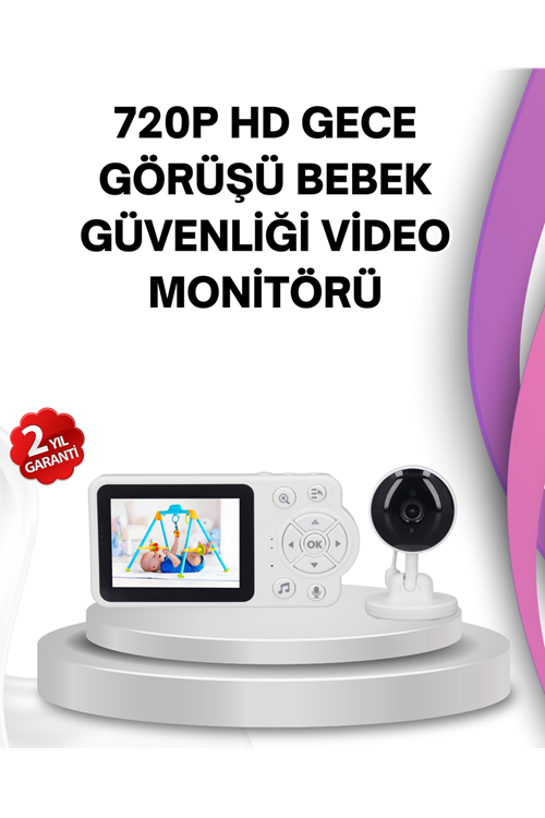 Gece Görüşlü Bebek Kamerası Ninni ve Alarm Özellikli
