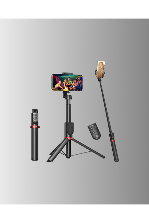Dikey ve Yatay Çekim Destekli Selfie Stick Tripod