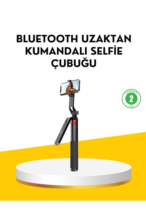 Tripodlu Selfie Çubuğu Uzaktan Kumandalı Canlı Yayın Uyumlu