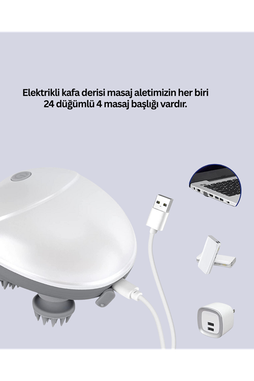 Kablosuz Kafa ve Vücut Masaj Aleti Taşınabilir Tasarım