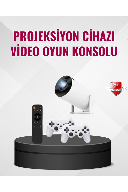 Kablosuz Mini Projeksiyon Cihazı Oyun ve Film İçin Taşınabilir Ev Sineması