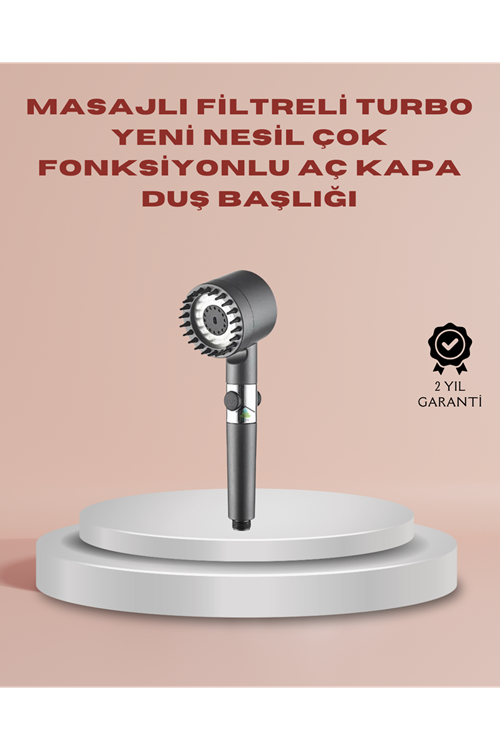 Filtreli Masaj Özellikli Duş Başlığı Aç Kapa Tuşlu