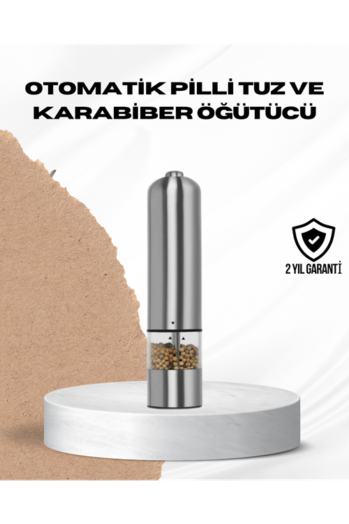 Tek Elle Kullanılan Otomatik Baharat Değirmeni Işıklı Sistem