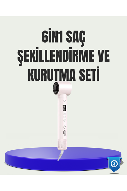 Çok Fonksiyonlu 6 Başlıklı Saç Kurutma ve Şekillendirme Seti
