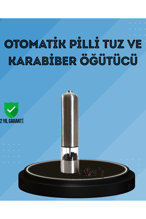 Pilli Baharat Değirmeni Karabiber Tuz ve Baharat Öğütücü