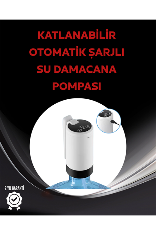 Otomatik Şarjlı Damacana Pompası Ev Ofis Kamp Kullanım